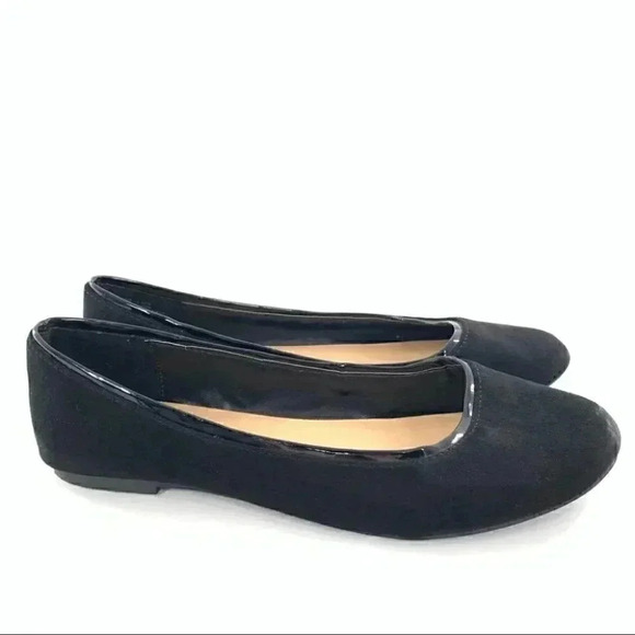 LC Lauren Conrad sheen ballet flats size 10 black faux suede vegan balletcore - Picture 12 of 12